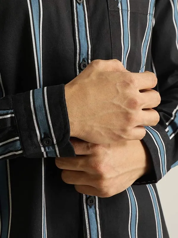 Men Striped Full Sleeve Cotton Shirt