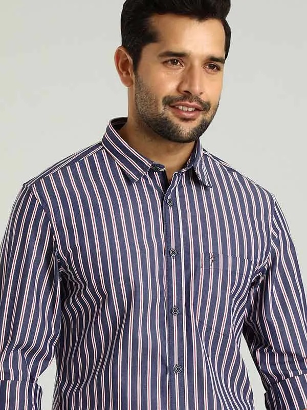 Men Striped Full Sleeve Cotton Shirt