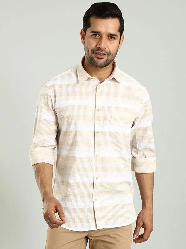 Men Striped Full Sleeve Cotton Shirt