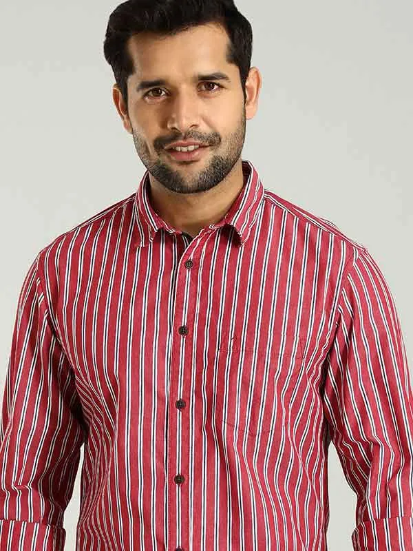 Men Striped Full Sleeve Cotton Shirt