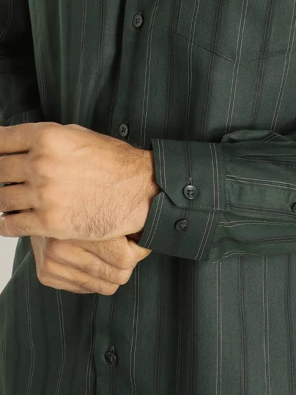 Men Striped Full Sleeve Cotton Shirt