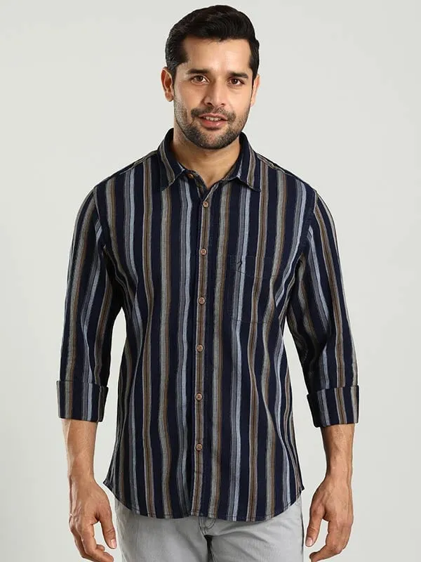 Men Striped Full Sleeve Cotton Shirt