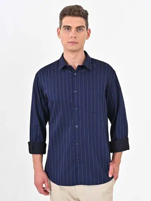 Men Striped Full Sleeve Cotton Shirt