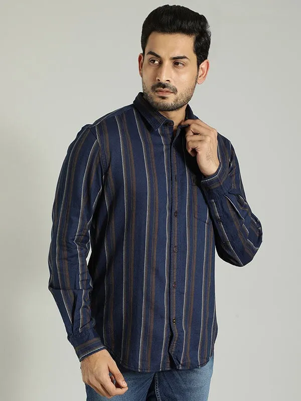 Men Striped Full Sleeve Cotton Shirt
