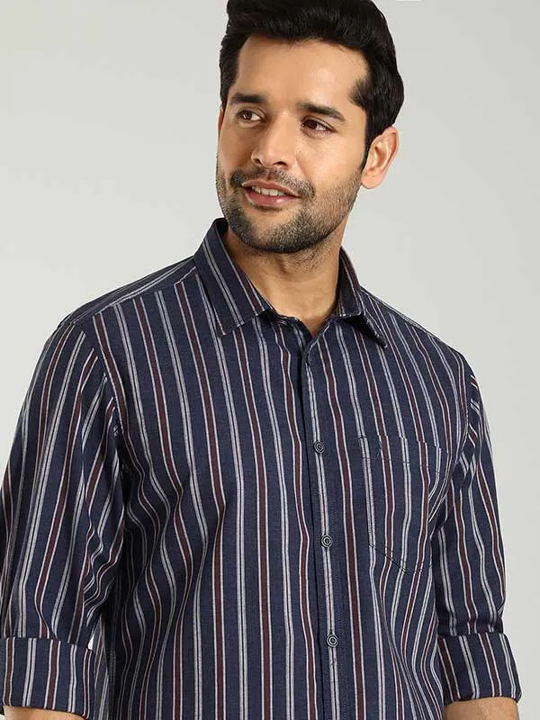 Men Striped Full Sleeve Cotton Shirt