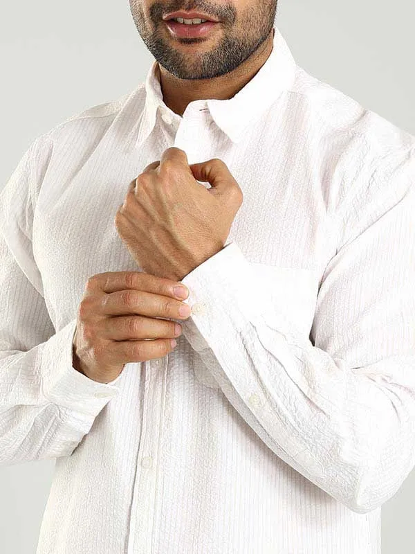 Men Striped Full Sleeve Cotton Shirt