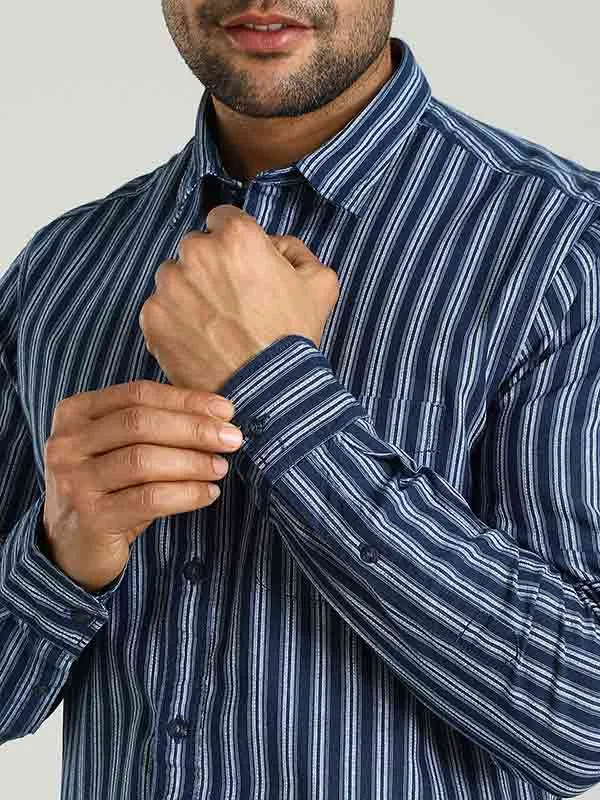 Men Striped Full Sleeve Cotton Shirt