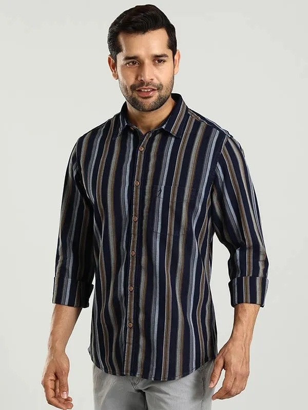 Men Striped Full Sleeve Cotton Shirt