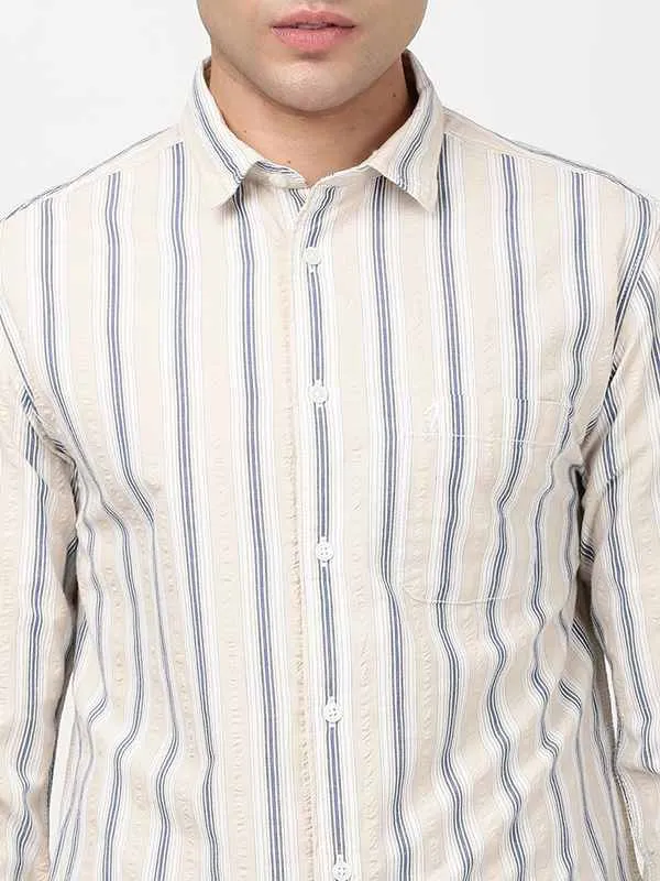Men Striped Full Sleeve Cotton Shirt
