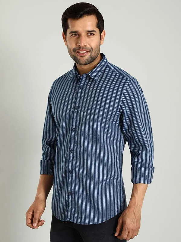 Men Striped Full Sleeve Cotton Shirt