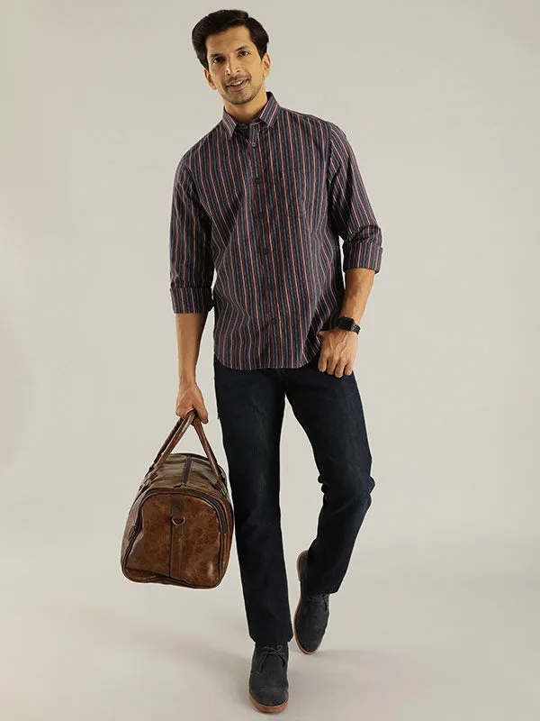 Men Striped Full Sleeve Cotton Shirt