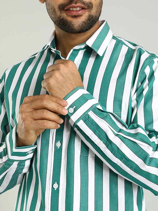 Men Striped Full Sleeve Cotton Shirt