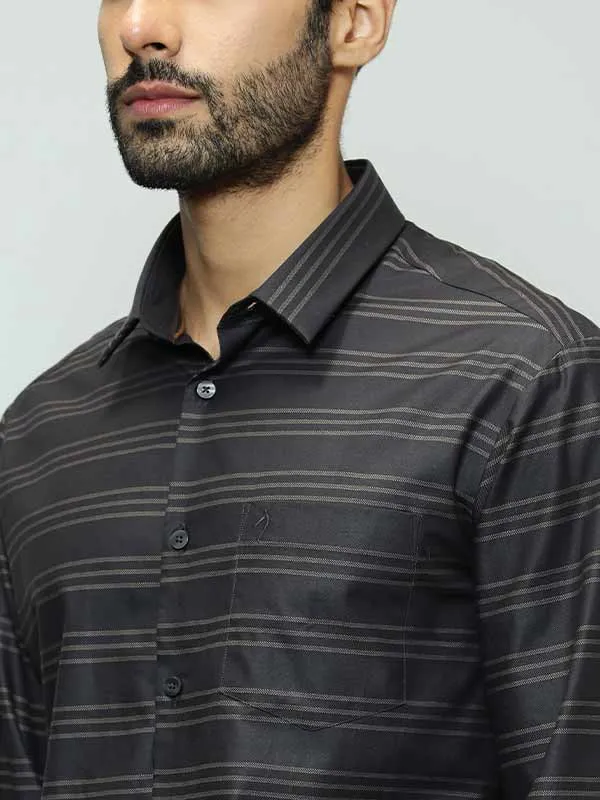 Men Striped Full Sleeve Cotton Stretch Shirt