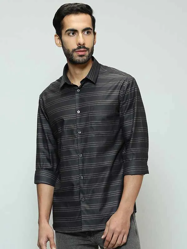 Men Striped Full Sleeve Cotton Stretch Shirt