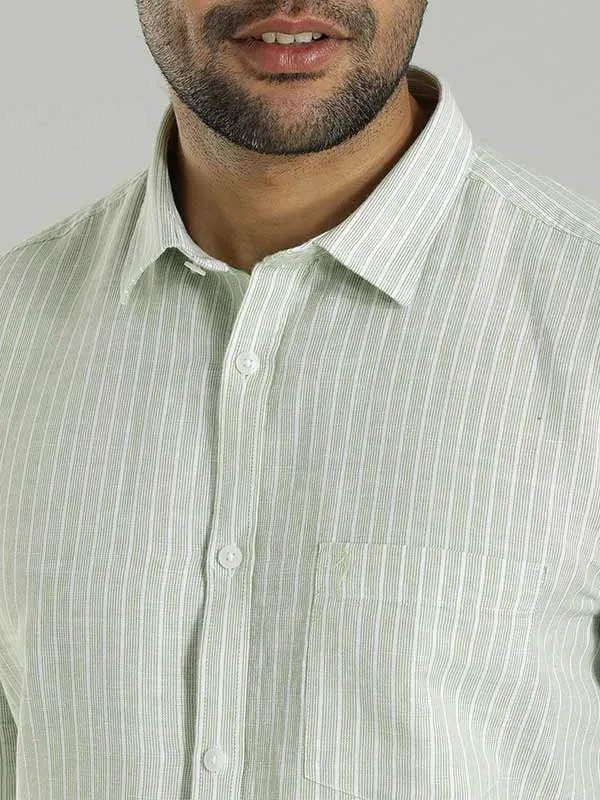 Men Striped Half Sleeve Cotton Blend Shirt
