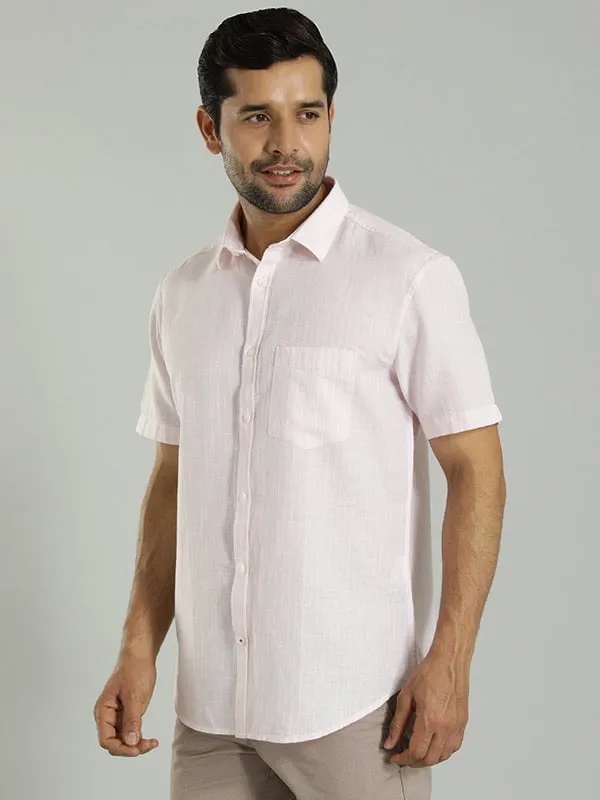 Men Striped Half Sleeve Cotton Blend Shirt