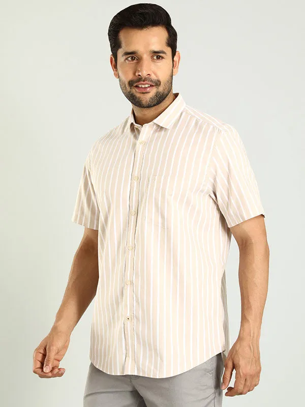 Men Striped Half Sleeve Cotton Shirt