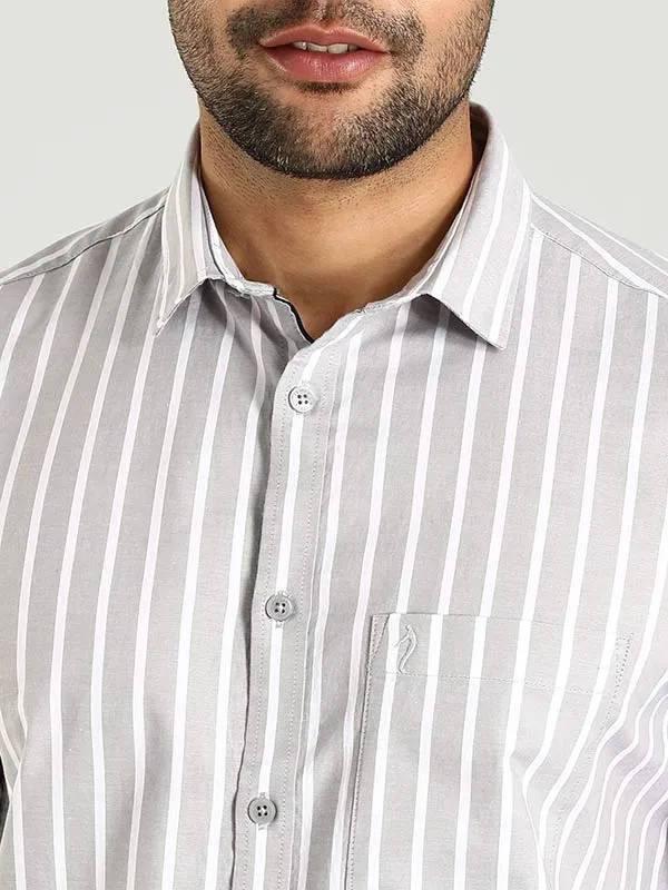 Men Striped Half Sleeve Cotton Shirt