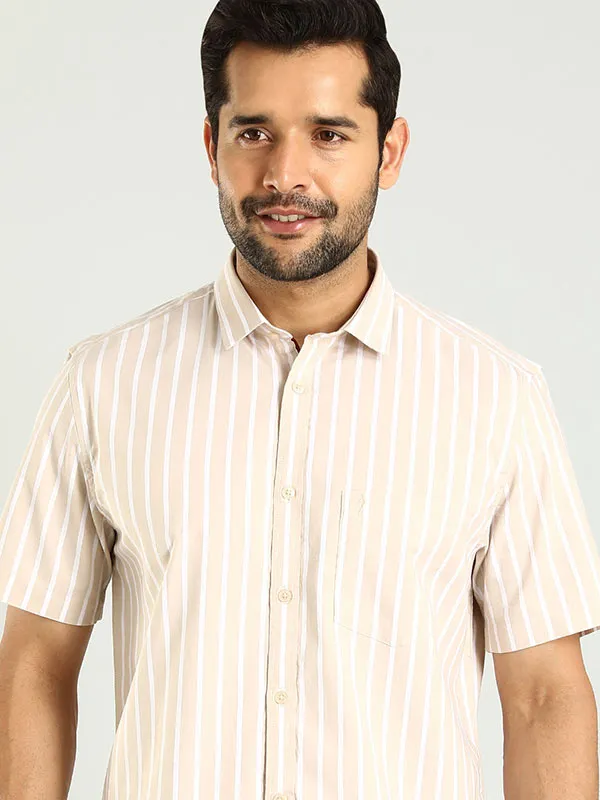 Men Striped Half Sleeve Cotton Shirt
