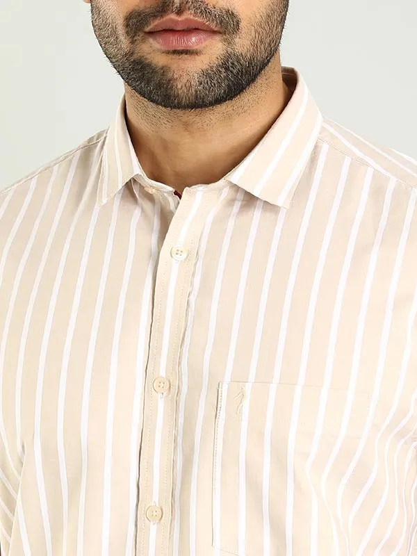 Men Striped Half Sleeve Cotton Shirt