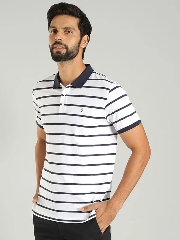 Men Striped Polo T-Shirt