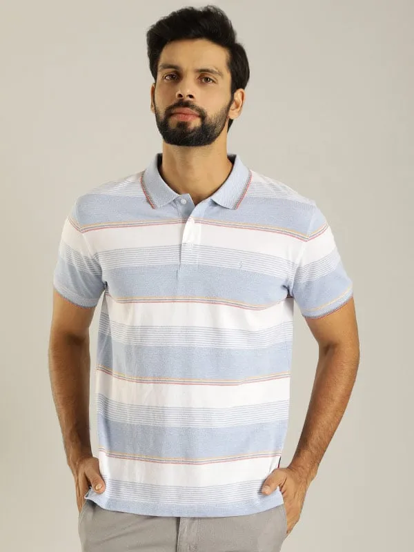 Men Striped Polo T-Shirt