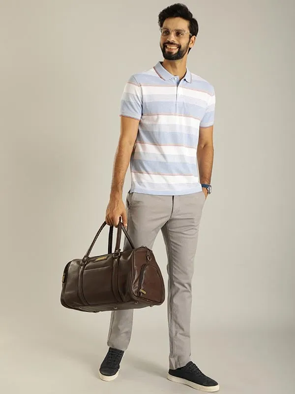 Men Striped Polo T-Shirt