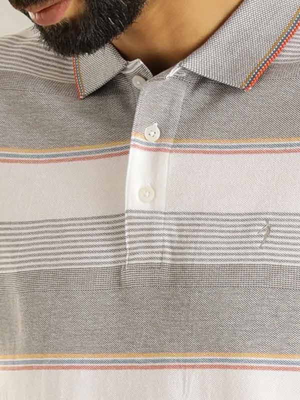 Men Striped Polo T-Shirt
