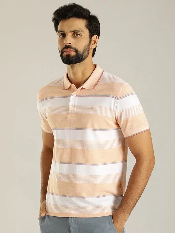 Men Striped Polo T-Shirt