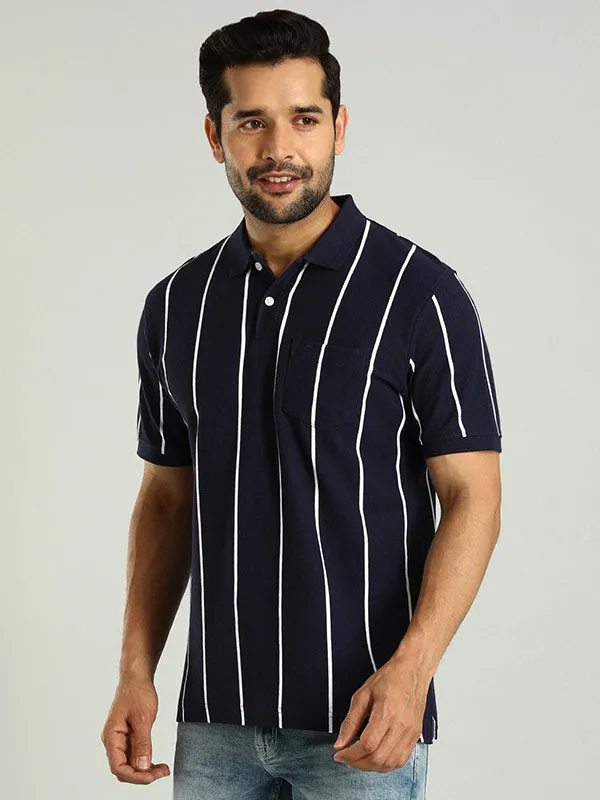 Men Striped Polo T-Shirt
