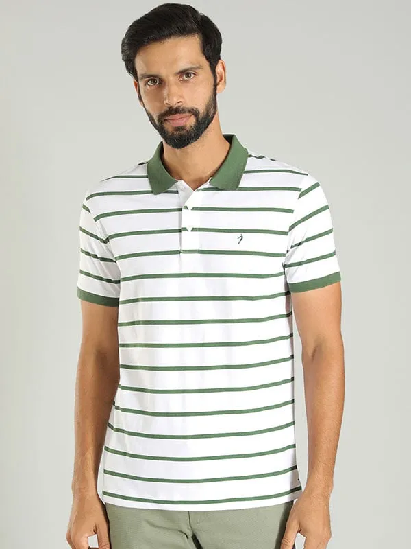 Men Striped Polo T-Shirt