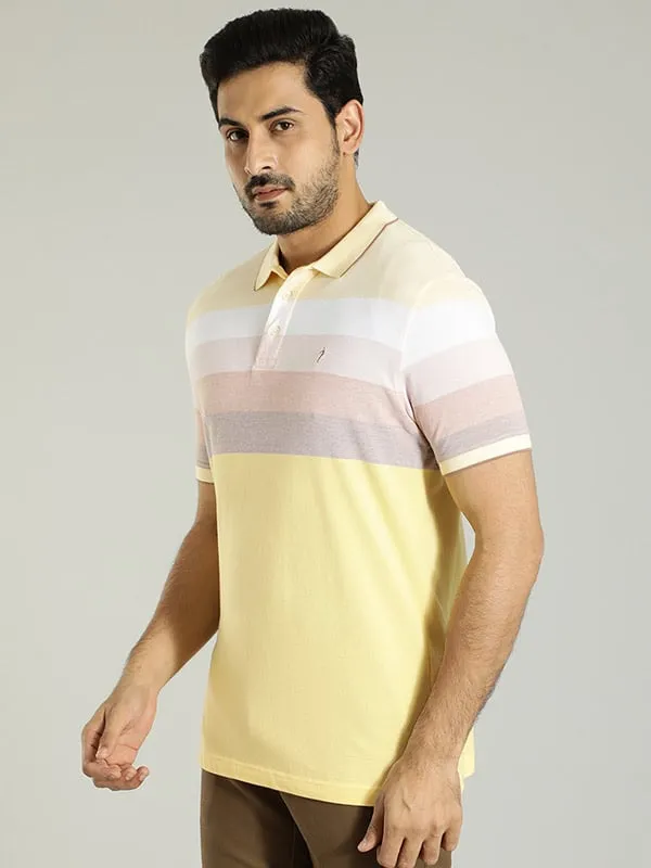 Men Striped Polo T-Shirt