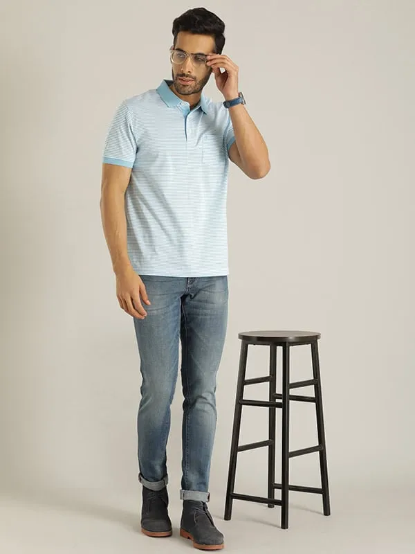 Men Striped Polo T-Shirt