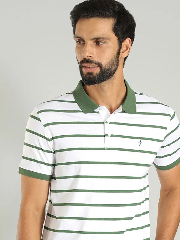 Men Striped Polo T-Shirt