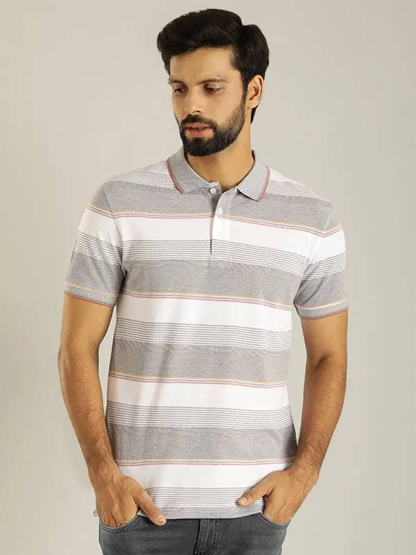 Men Striped Polo T-Shirt