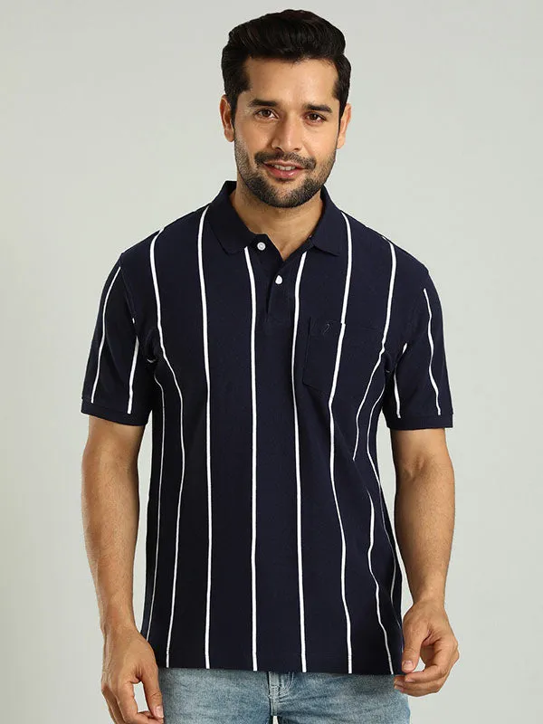Men Striped Polo T-Shirt