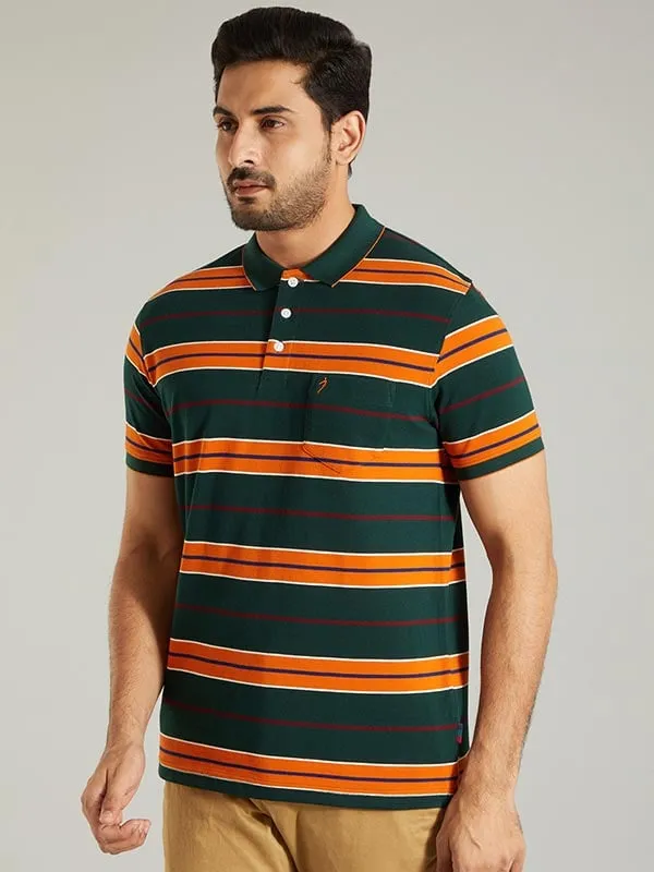 Men Striped Polo T-Shirt