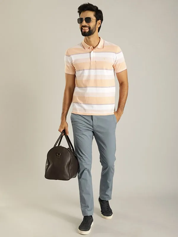 Men Striped Polo T-Shirt