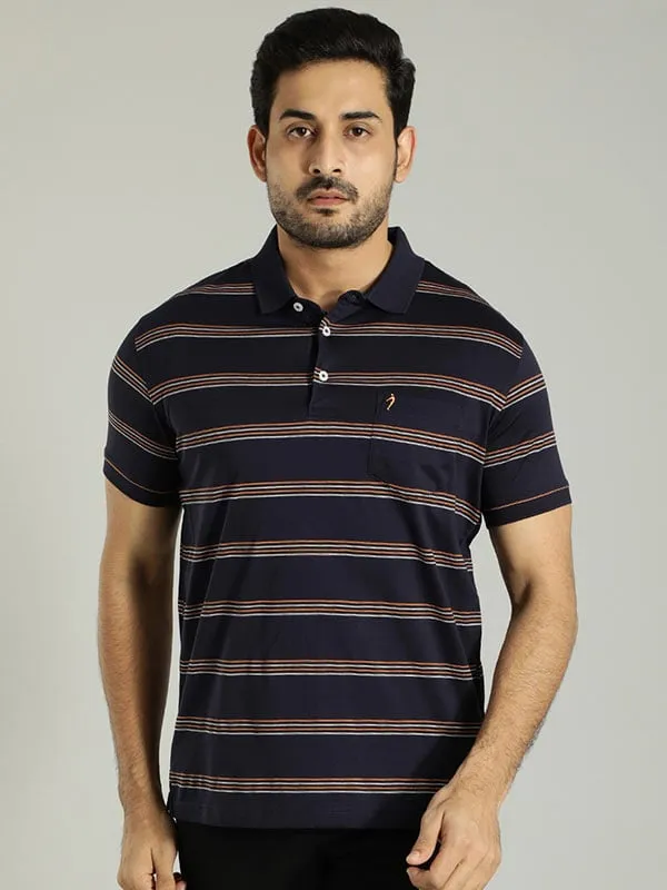 Men Striped Polo T-Shirt