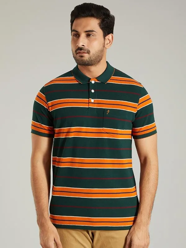 Men Striped Polo T-Shirt