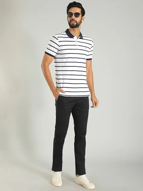 Men Striped Polo T-Shirt