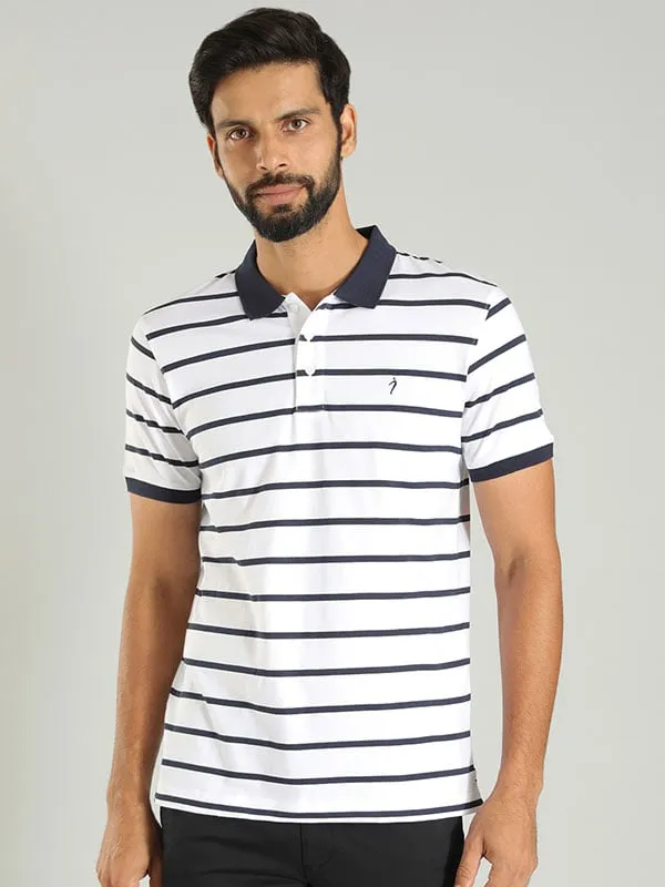 Men Striped Polo T-Shirt
