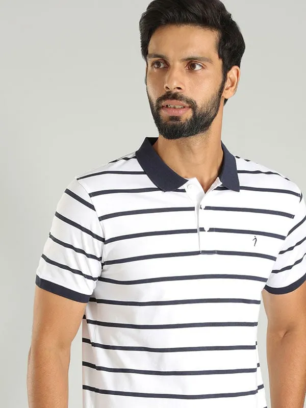 Men Striped Polo T-Shirt