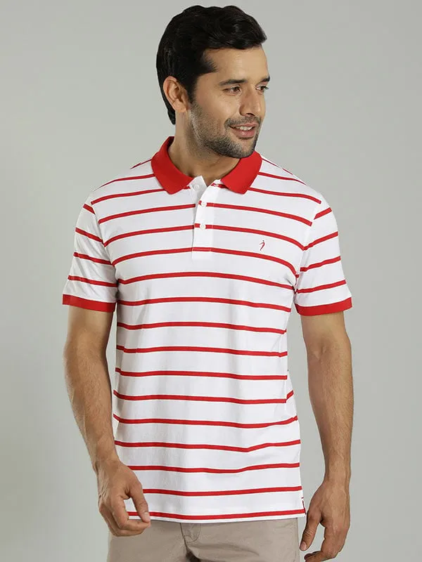 Men Striped Polo T-Shirt
