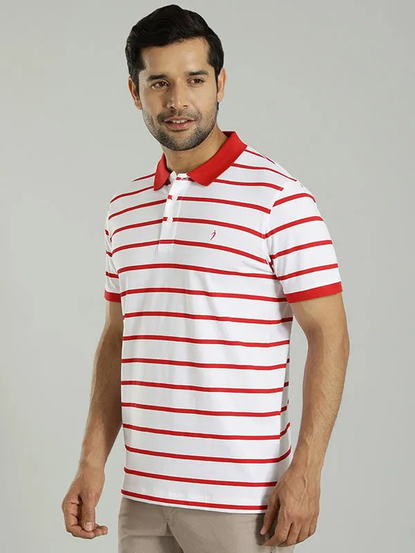 Men Striped Polo T-Shirt