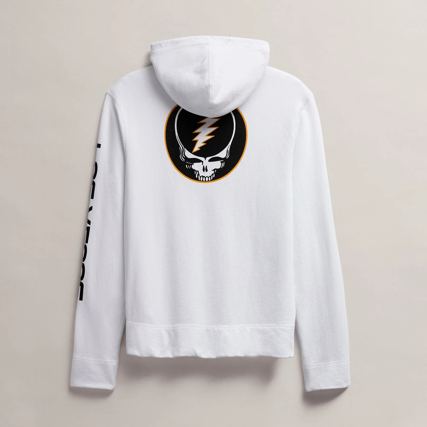 Men's Grateful Dead Lightning Bolt Full Zip Hoodie - White/Cadmium