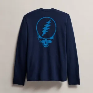 Men's Grateful Dead Recycled Cashmere Sweater - Prussian/ Teal