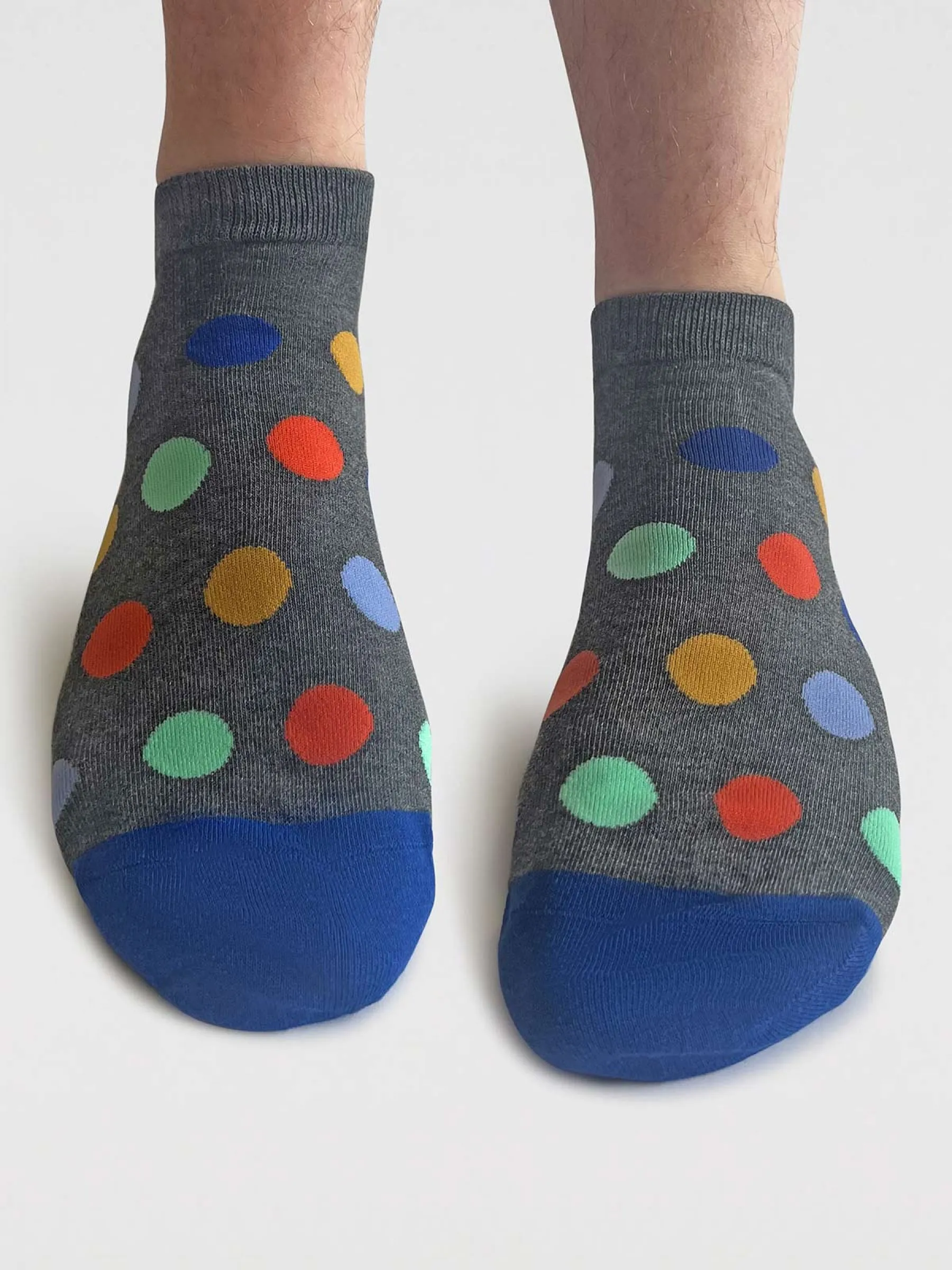 Mens Griffin Pattern Organic Cotton Trainer Socks - Cobalt Blue