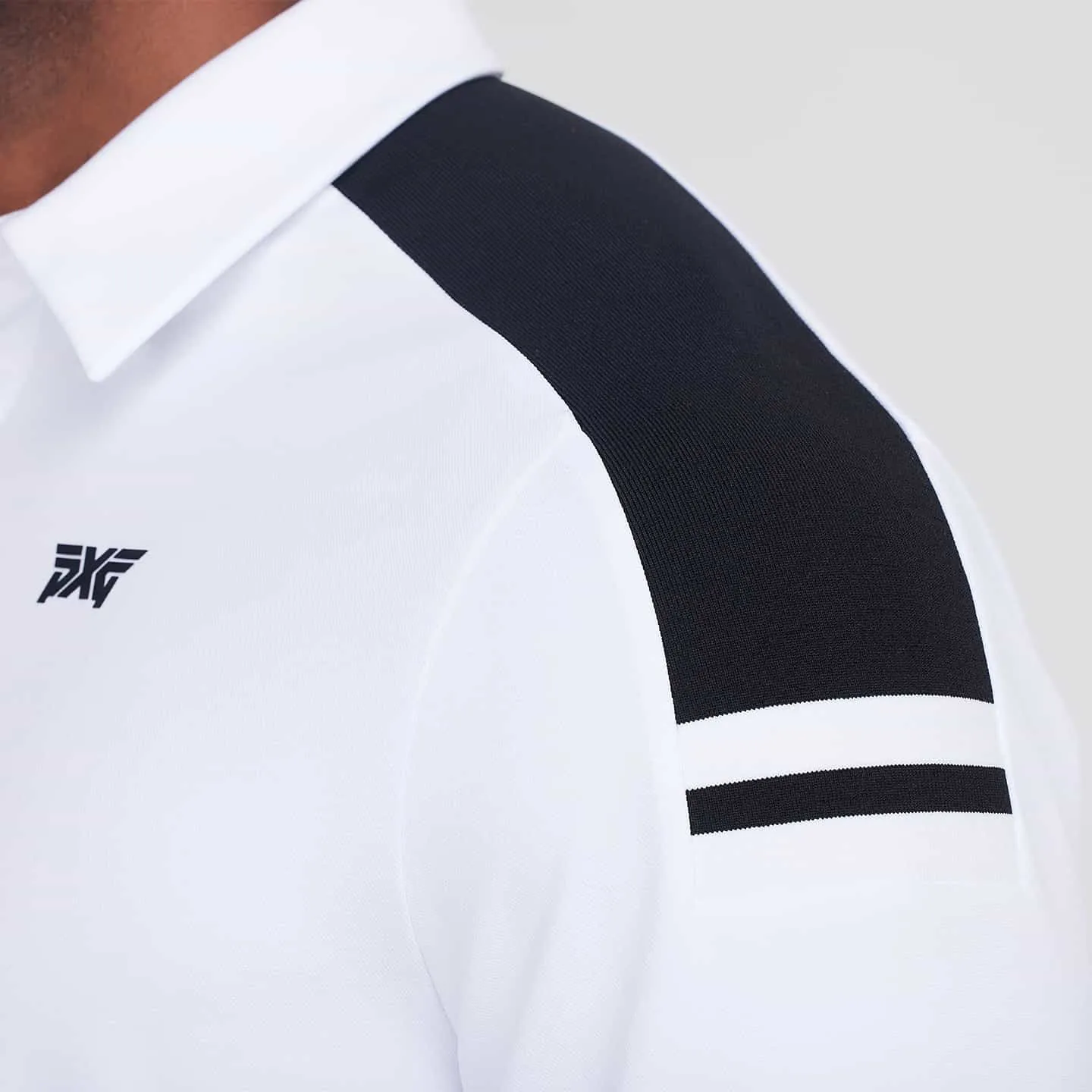 Men's Long Sleeve Knit Shoulder Panel Polo