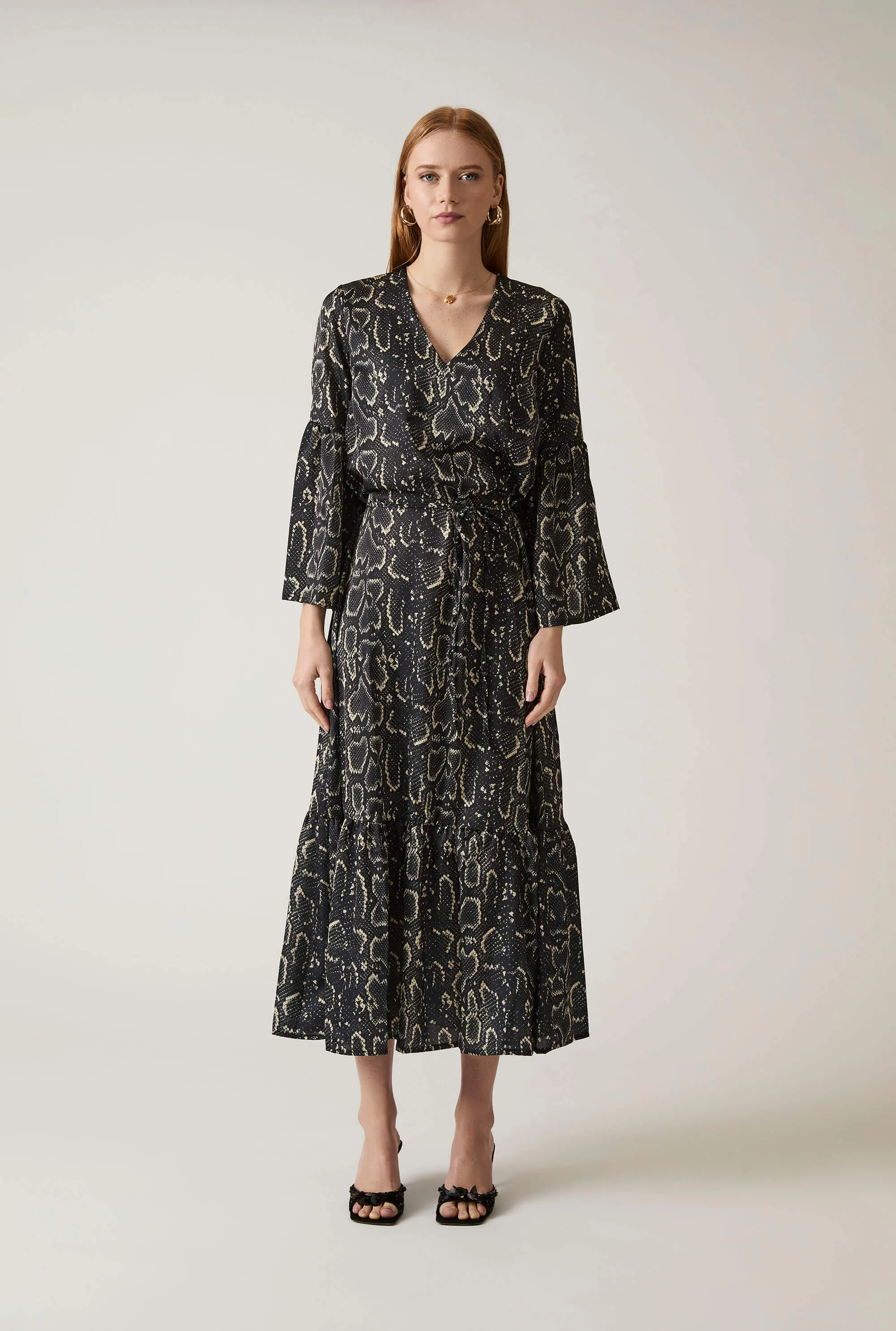 Midi Snake Black Dress